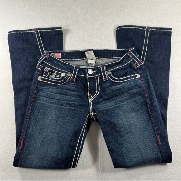 Purple Stitch Flare Jeans Womens 